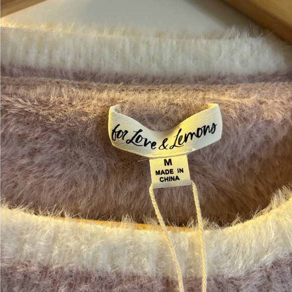 For Love And Lemons Mauve and White Sweater - Picture 2 of 3